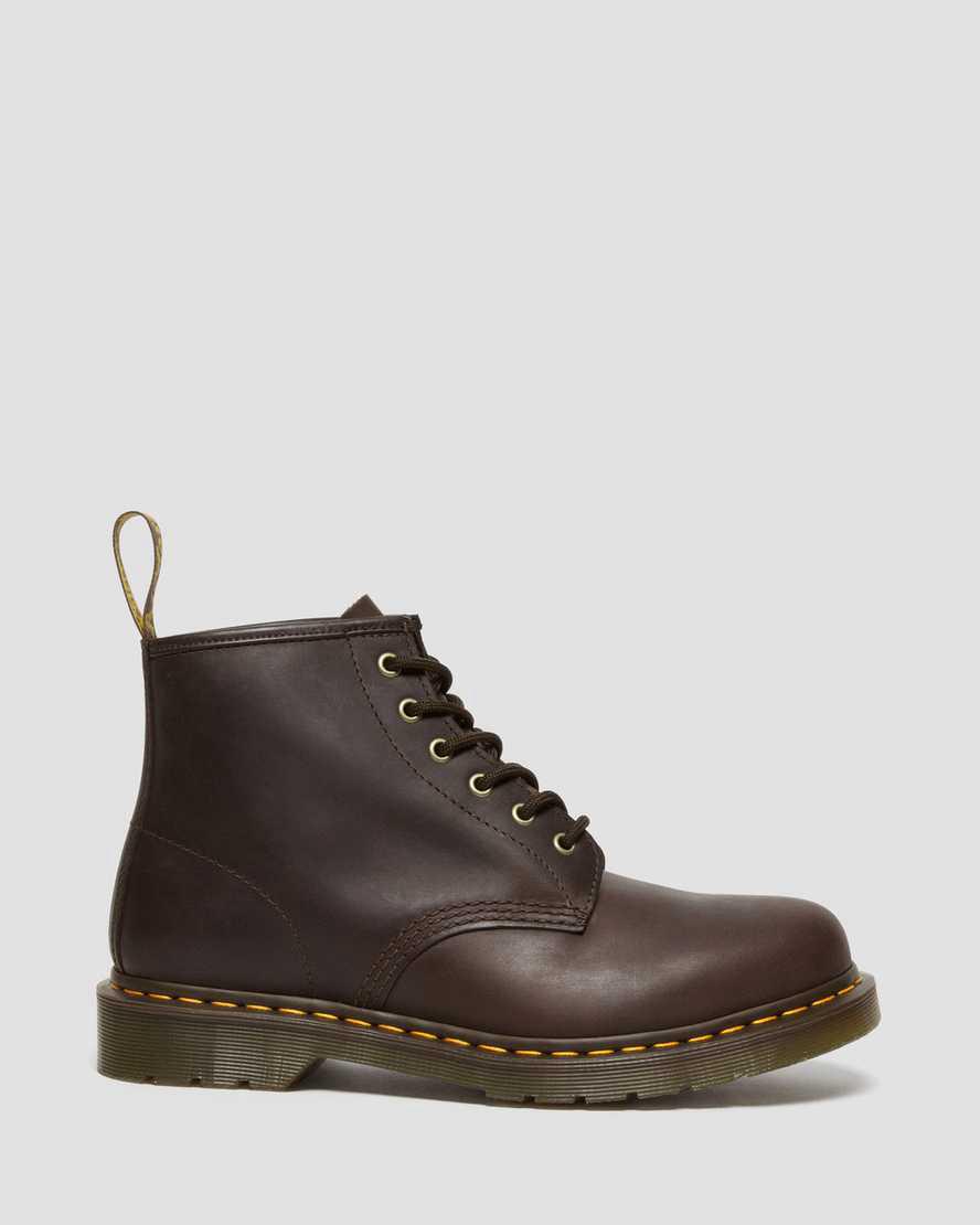 Dr Martens 101 Crazy Horse Leather Stiefeletten Damen Dunkelbraun | 850397-OWY