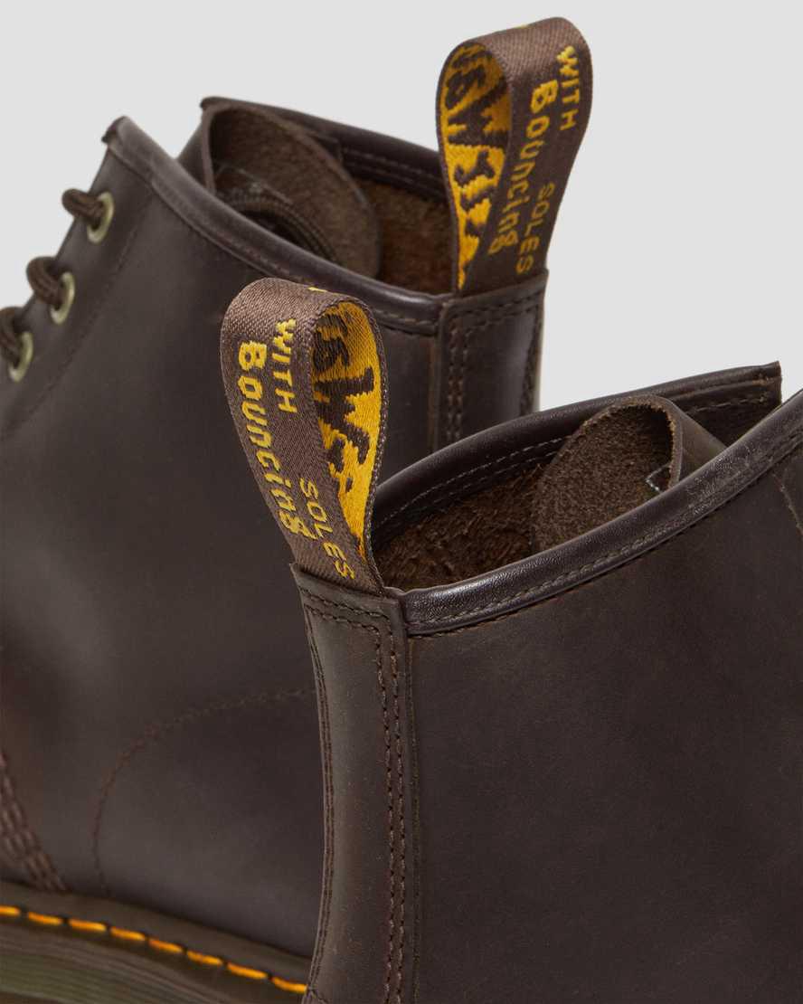 Dr Martens 101 Crazy Horse Leather Stiefeletten Damen Dunkelbraun | 850397-OWY