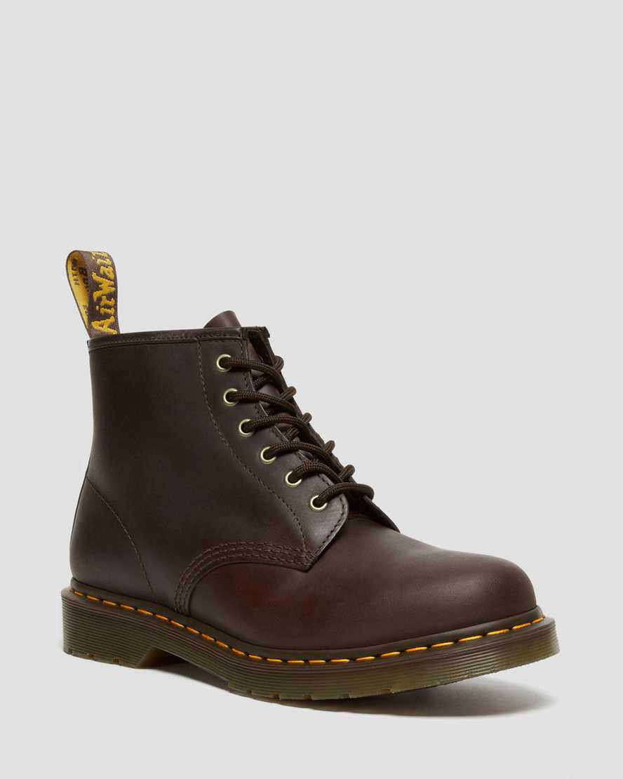 Dr Martens 101 Crazy Horse Leather Stiefeletten Damen Dunkelbraun | 850397-OWY