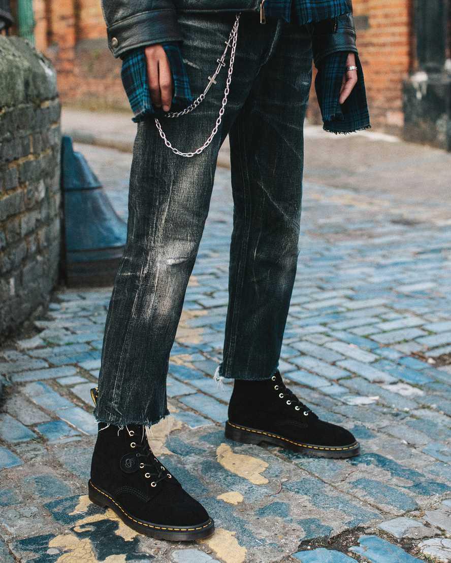 Dr Martens 101 Suede Stiefeletten Damen Schwarz | 397685-JYO