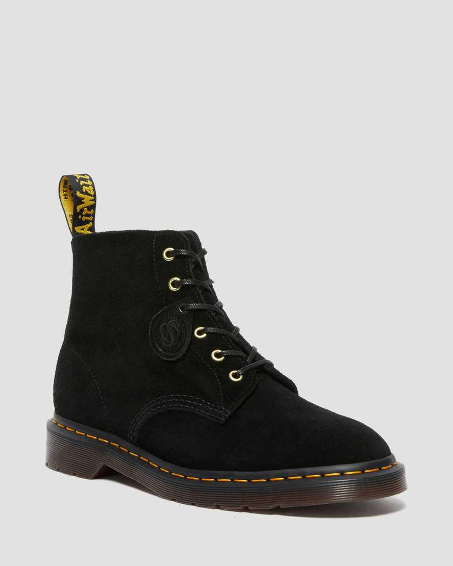 Dr Martens 101 Suede Stiefeletten Damen Schwarz | 397685-JYO