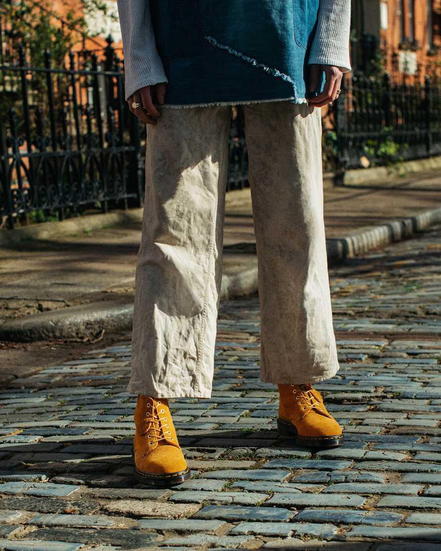 Dr Martens 101 Suede Stiefeletten Damen Gelb | 612349-KST