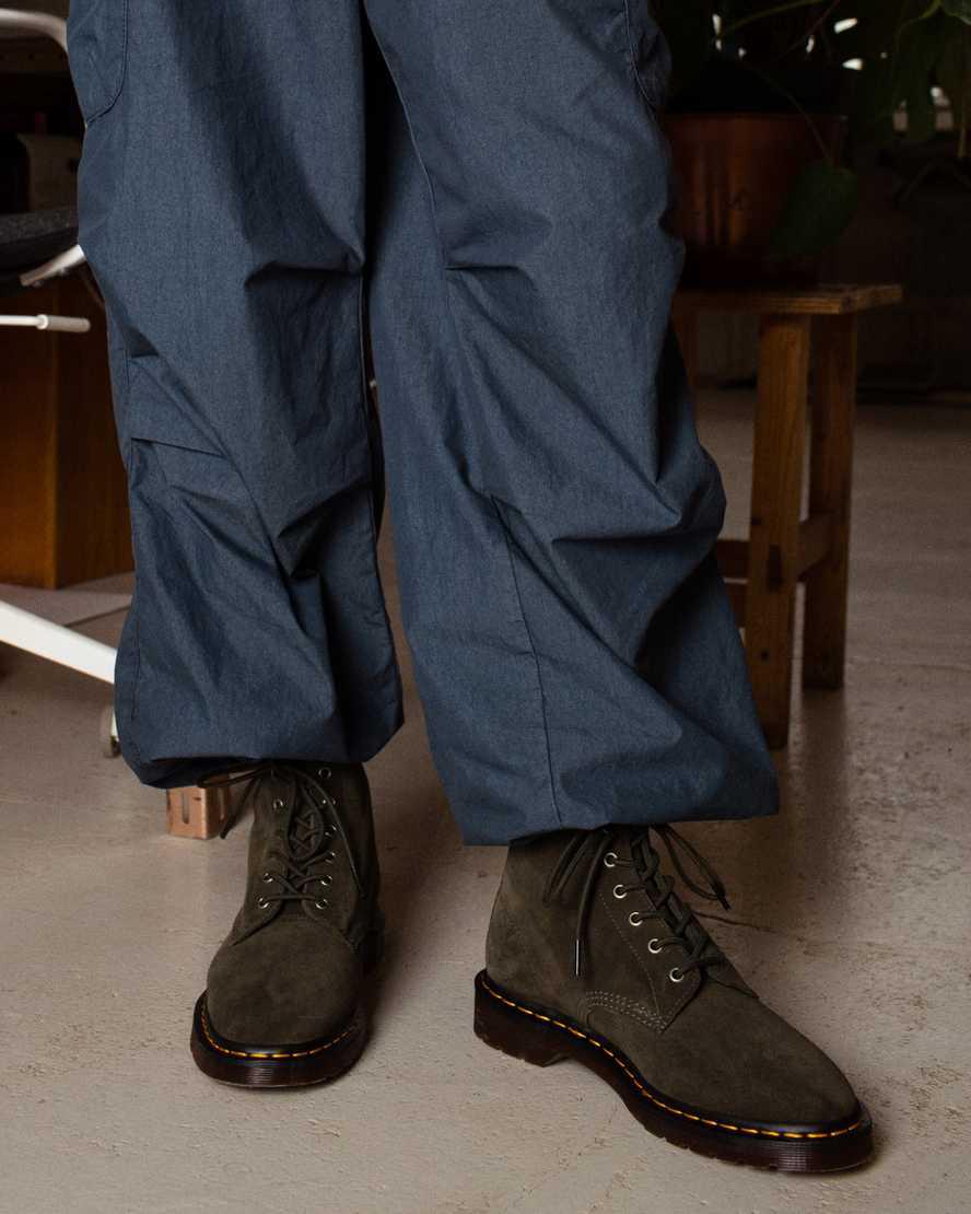 Dr Martens 101 Suede Stiefeletten Herren Olivgrün | 189354-IAX