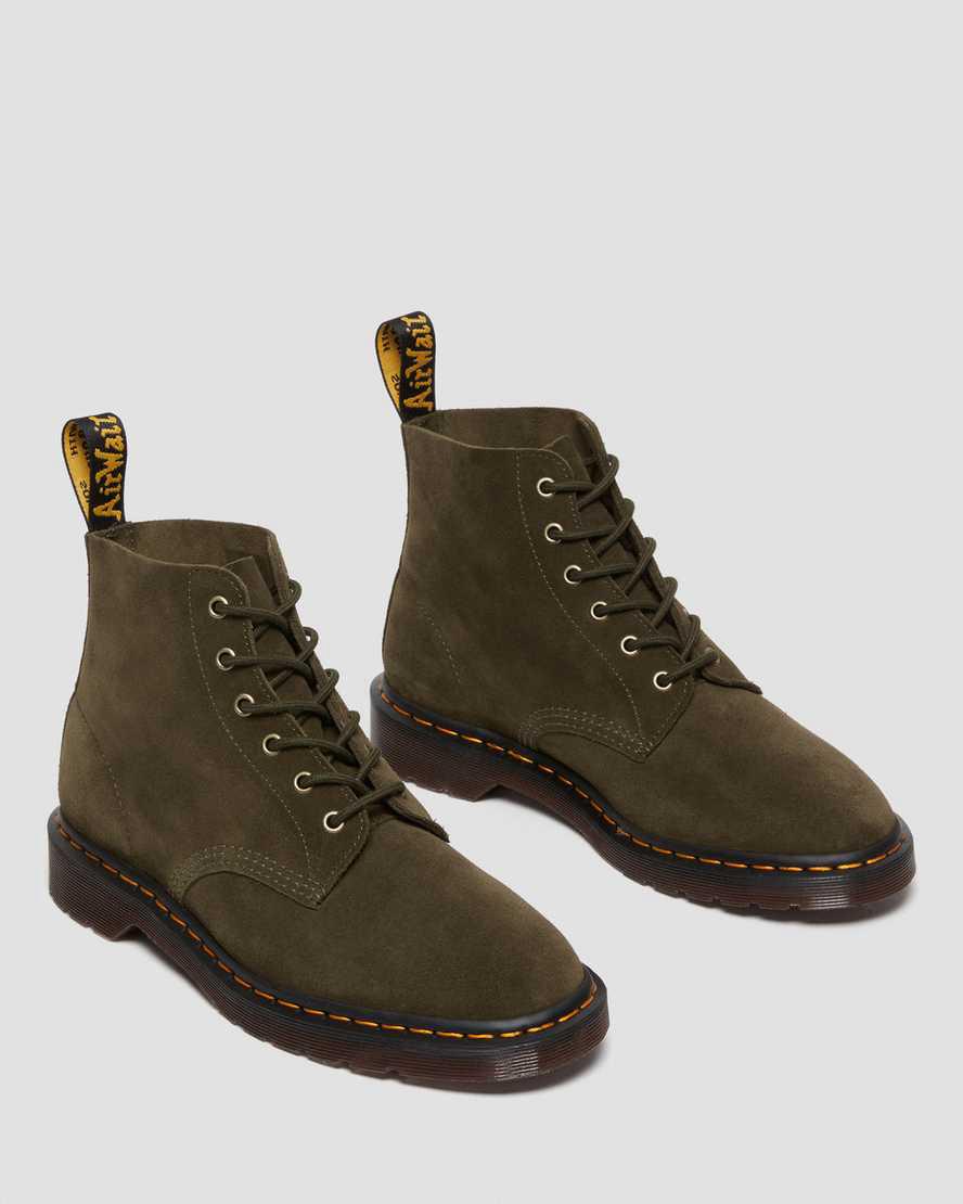 Dr Martens 101 Suede Stiefeletten Herren Olivgrün | 189354-IAX