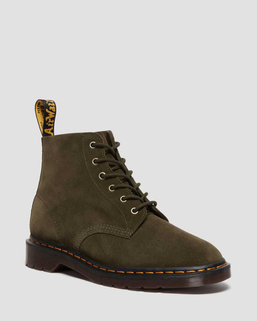 Dr Martens 101 Suede Stiefeletten Herren Olivgrün | 189354-IAX