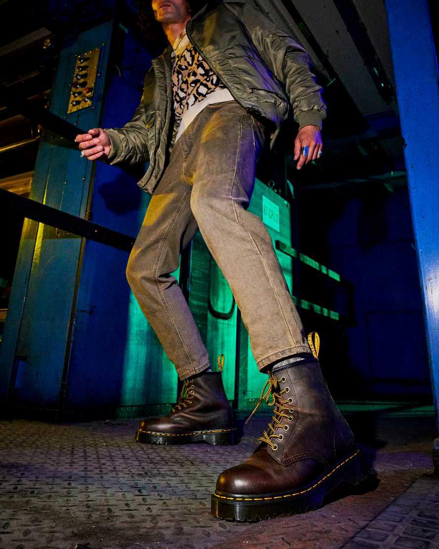 Dr Martens 1460 Bex Crazy Horse Leather Schnürstiefel Herren Dunkelbraun | 731205-ZRH