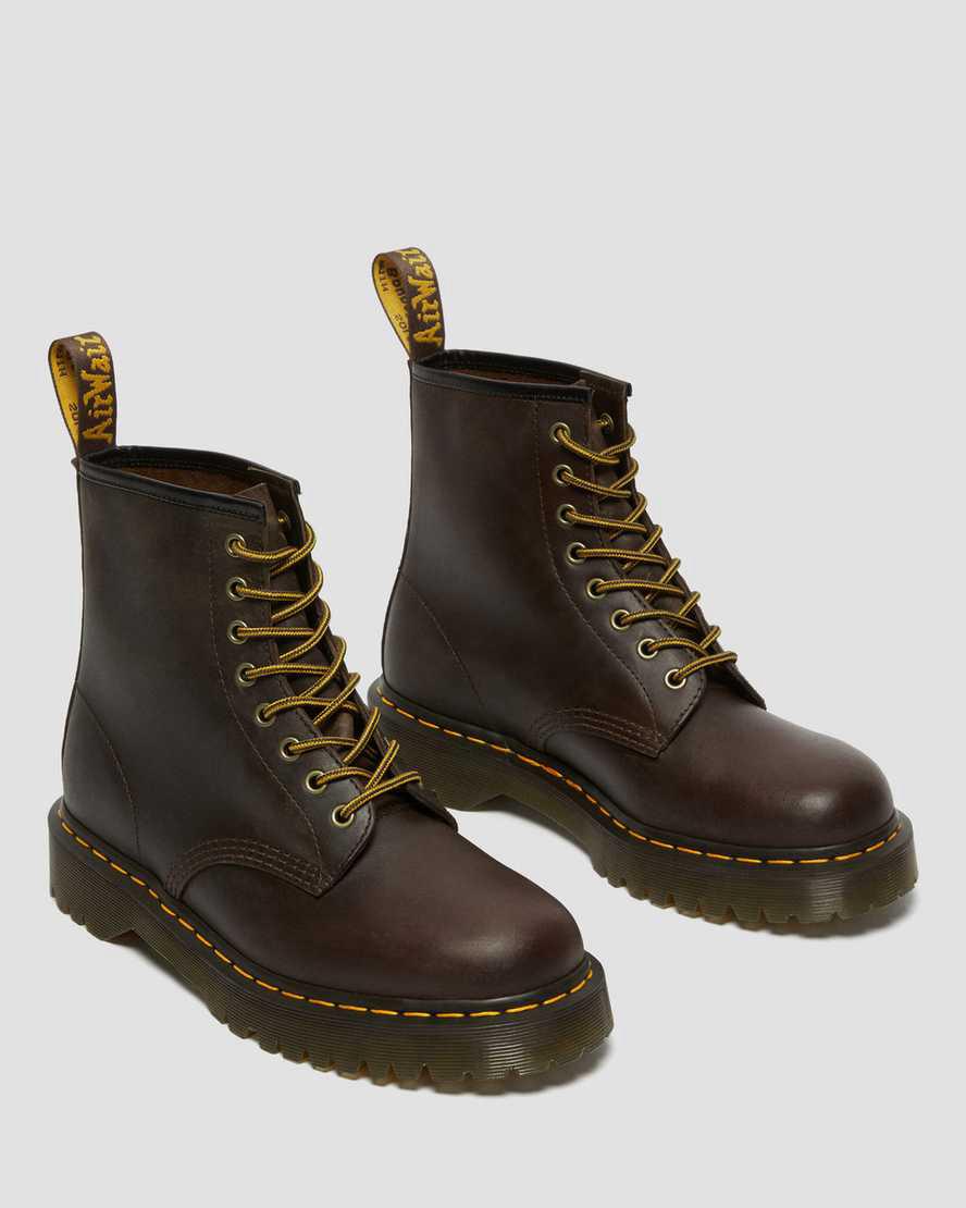 Dr Martens 1460 Bex Crazy Horse Leather Schnürstiefel Herren Dunkelbraun | 731205-ZRH