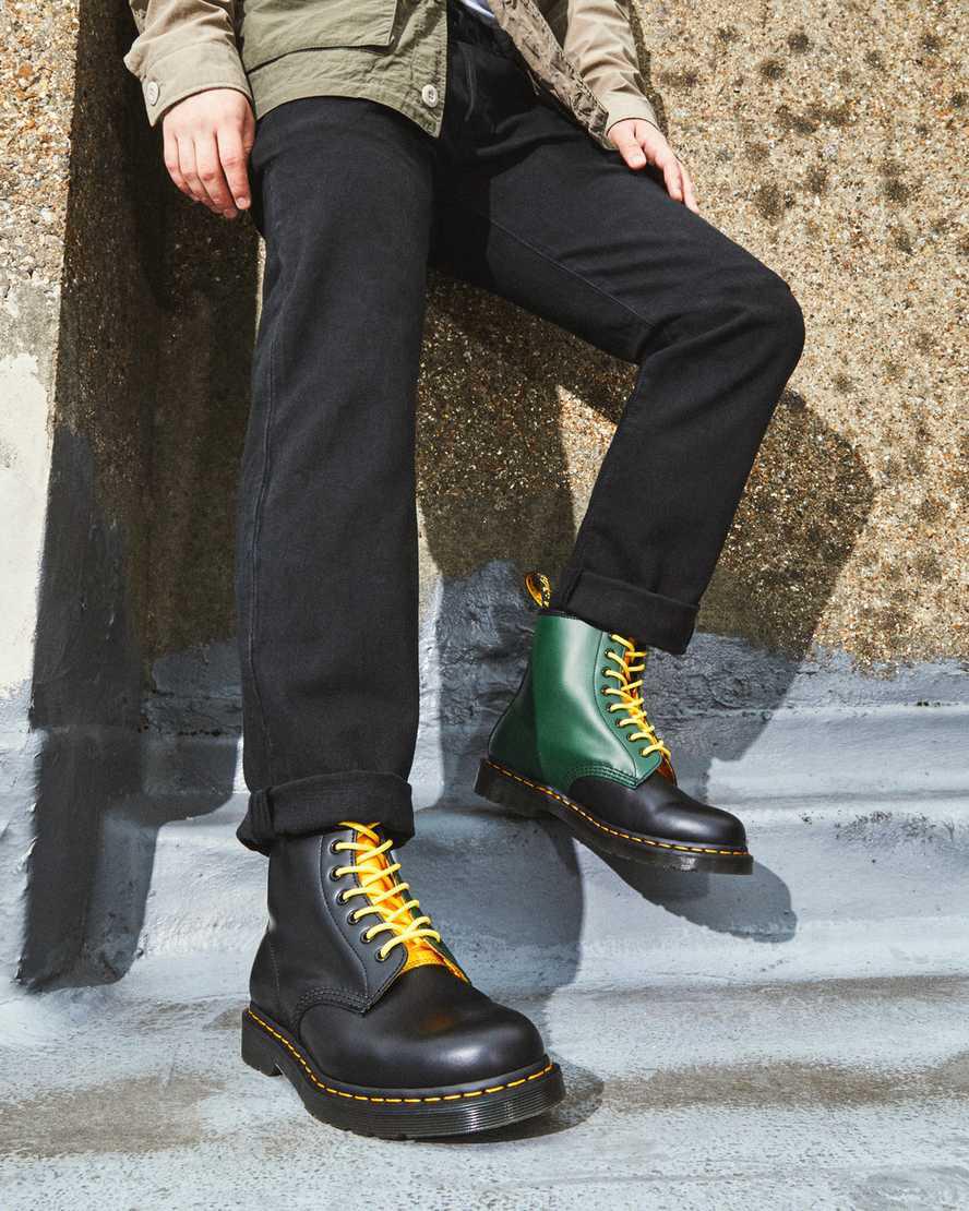 Dr Martens 1460 Contrast Smooth Leather Lace Up Stiefeletten Damen Schwarz | 329071-FCP