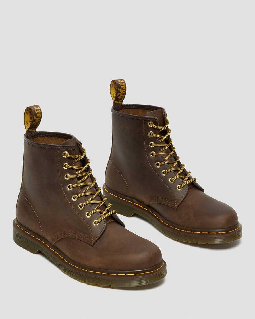 Dr Martens 1460 Crazy Horse Leather Schnürstiefel Herren Braun | 917538-AMZ