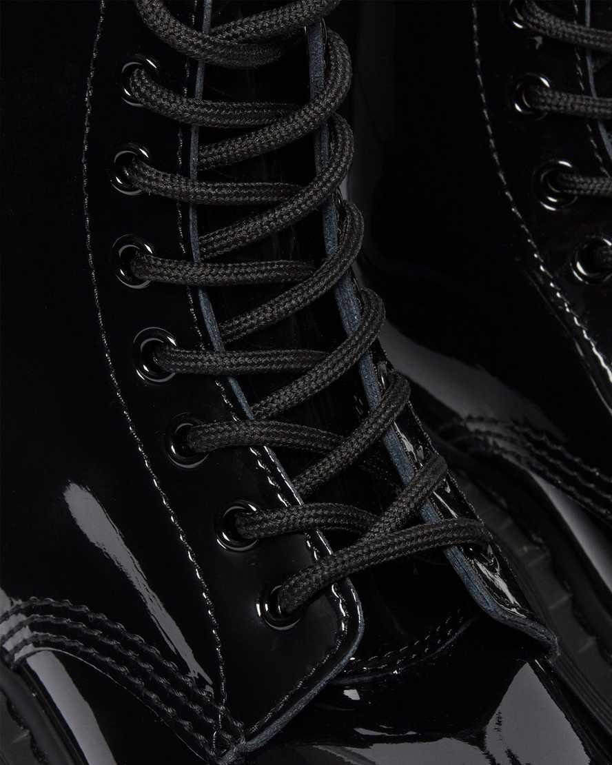 Dr Martens 1460 Mono Patent Leather Lace Up Stiefeletten Damen Schwarz | 162378-HGO