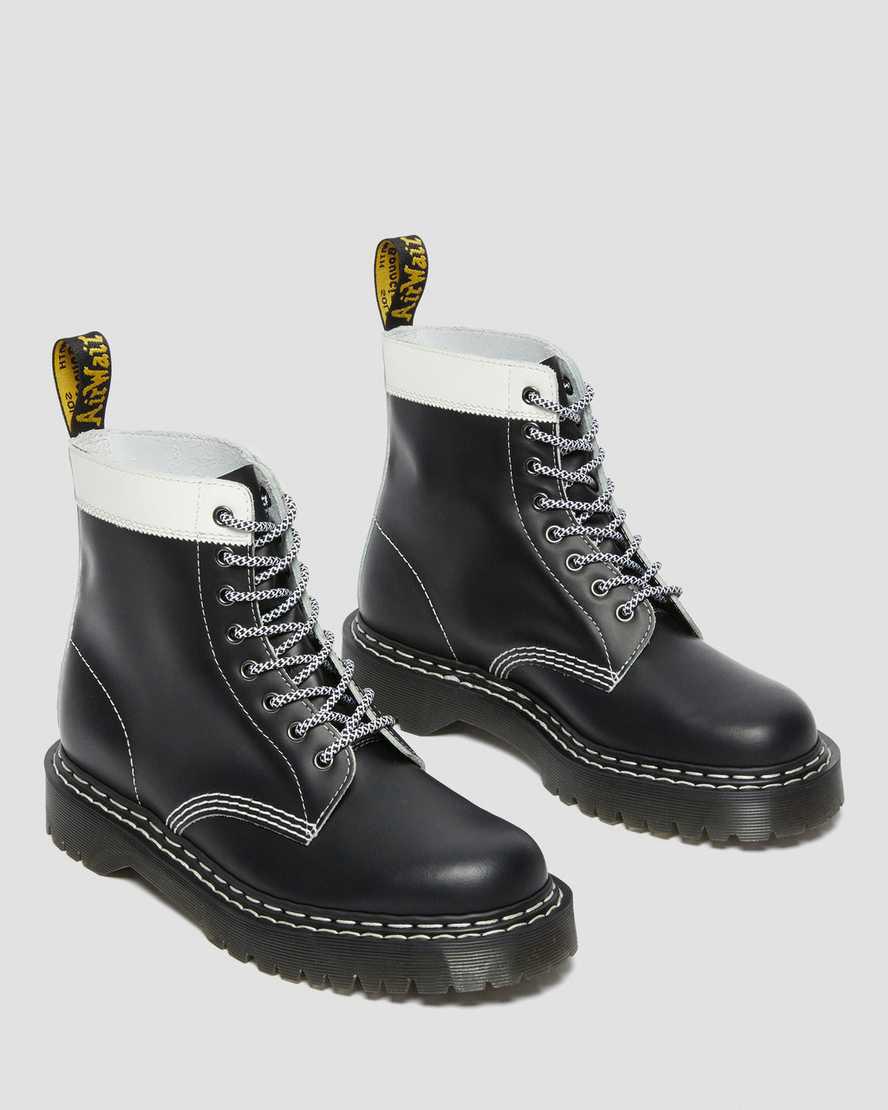 Dr Martens 1460 Pascal Bex Leather Contrast Lace Up Stiefeletten Herren Schwarz Weiß | 604519-WEX
