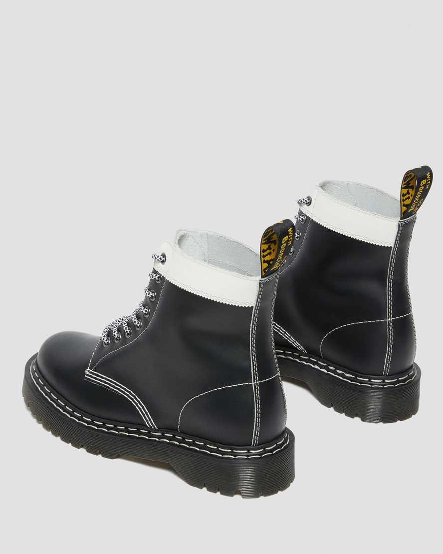 Dr Martens 1460 Pascal Bex Leather Contrast Schnürstiefel Herren Schwarz Weiß | 967843-LDC