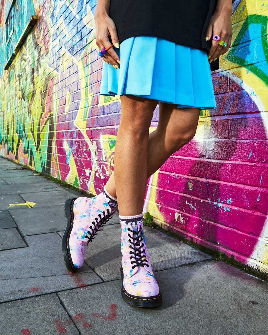 Dr Martens 1460 Pascal Confetti Suede Schnürstiefel Damen Rosa | 082574-QLY