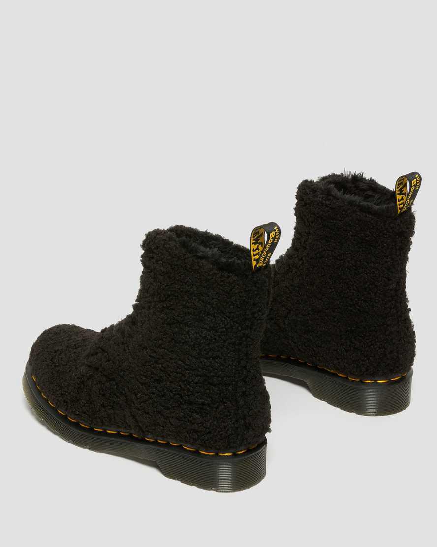 Dr Martens 1460 Pascal Faux Shearling Schnürstiefel Damen Schwarz | 250739-KQL