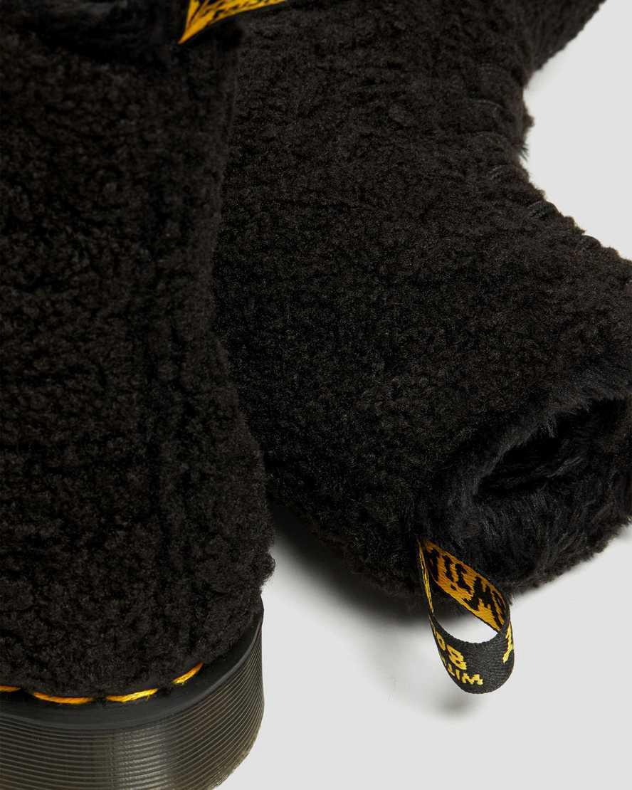 Dr Martens 1460 Pascal Faux Shearling Schnürstiefel Damen Schwarz | 250739-KQL