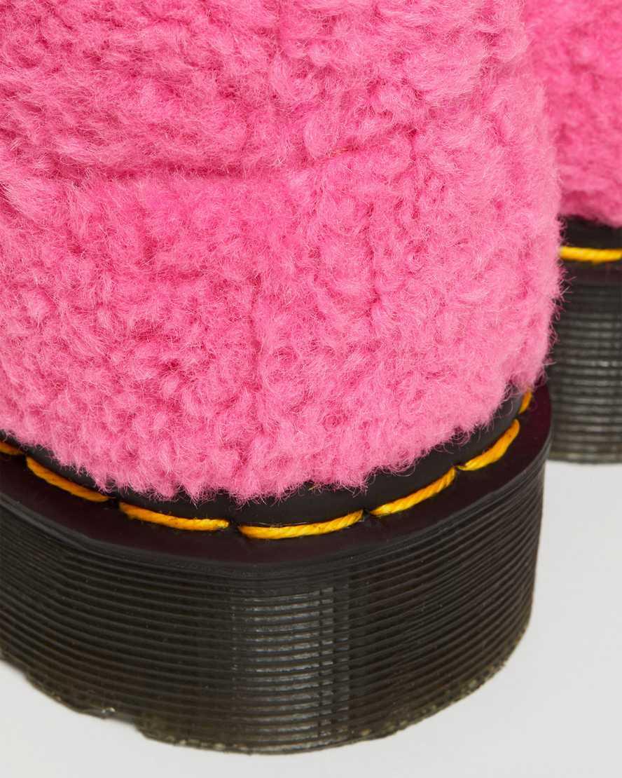 Dr Martens 1460 Pascal Faux Shearling Schnürstiefel Damen Rosa | 586241-KDR