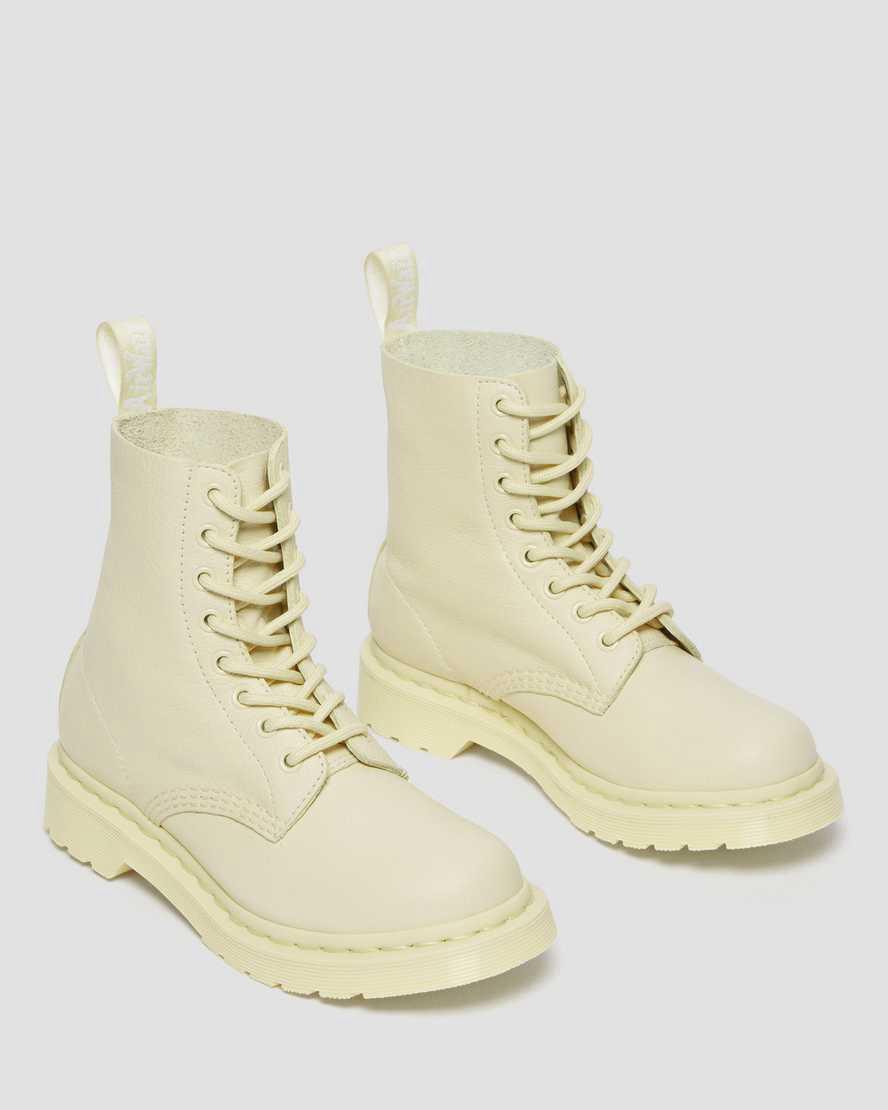 Dr Martens 1460 Pascal Mono Schnürstiefel Damen Braun Weiß | 715632-ZKJ