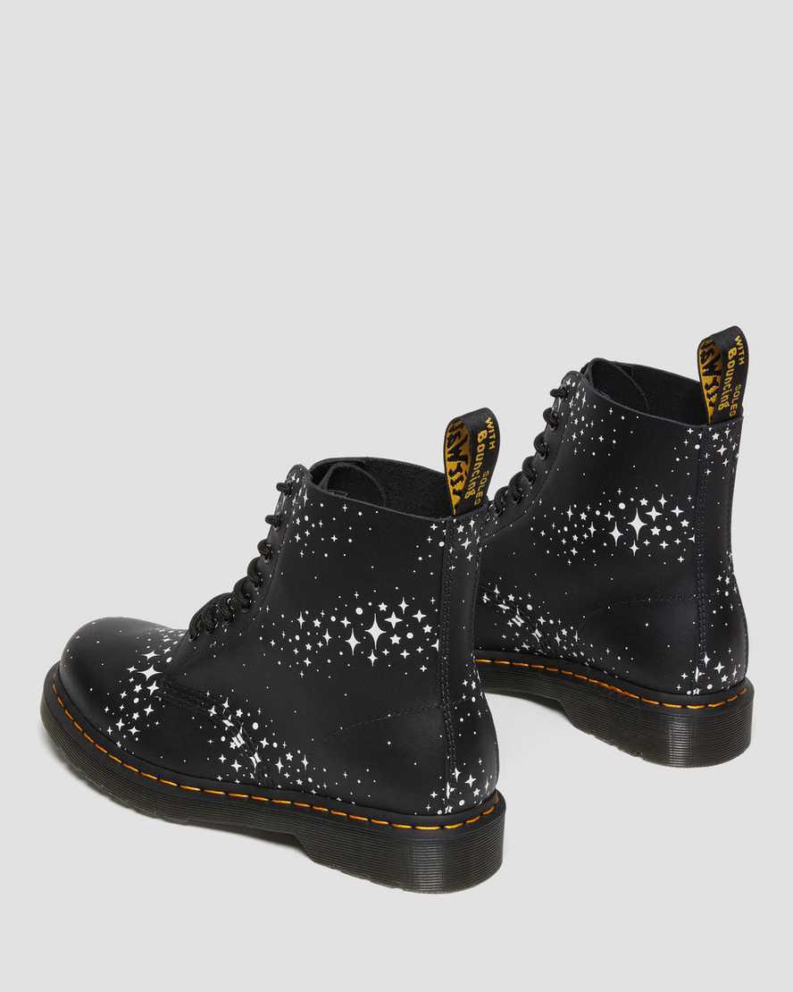 Dr Martens 1460 Pascal Stars Leather Lace Up Stiefeletten Damen Schwarz | 936724-AJE