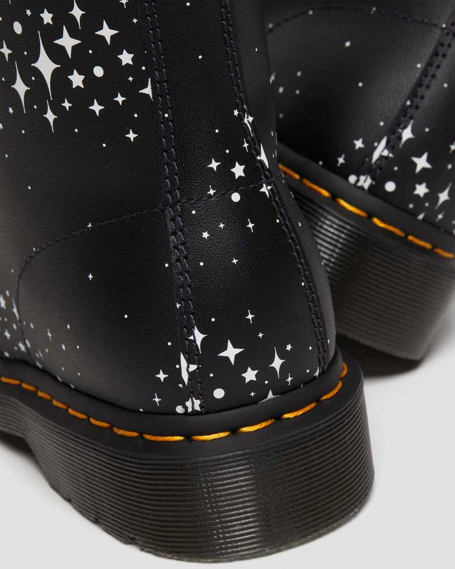 Dr Martens 1460 Pascal Stars Leather Lace Up Stiefeletten Damen Schwarz | 936724-AJE