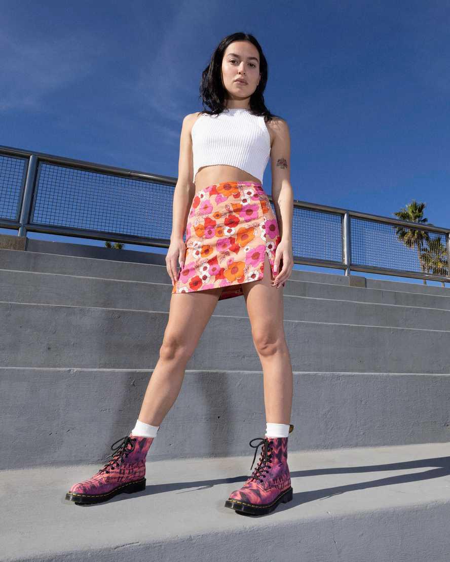 Dr Martens 1460 Pascal Tie Dye Leather Schnürstiefel Damen Lila | 527438-PIV