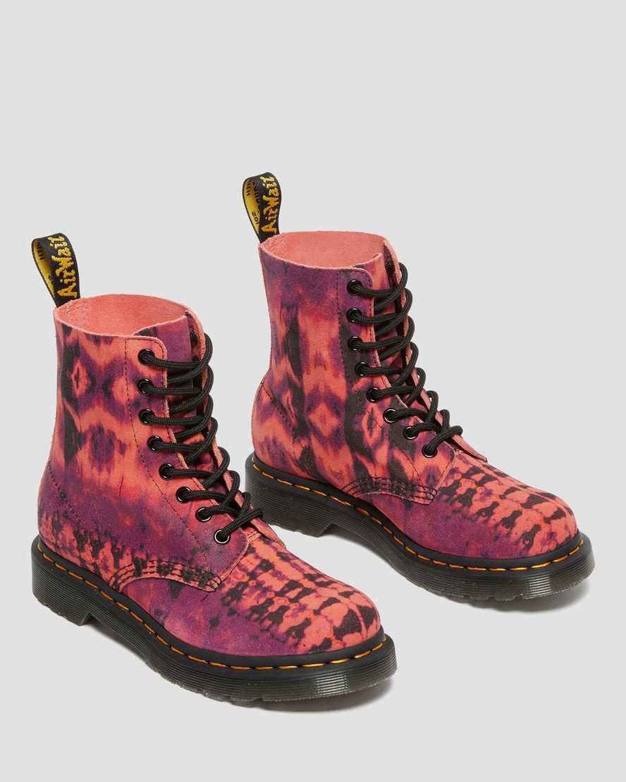 Dr Martens 1460 Pascal Tie Dye Leather Schnürstiefel Damen Lila | 527438-PIV