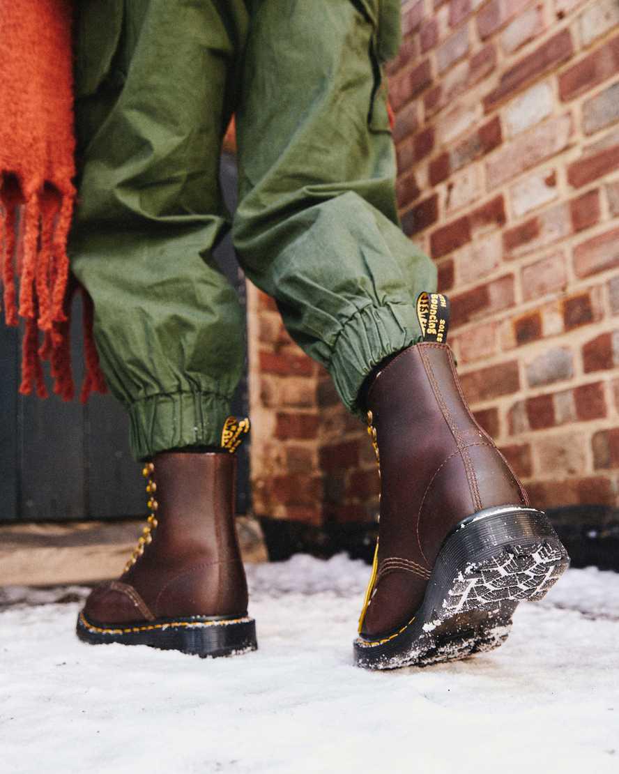 Dr Martens 1460 Pascal Wintergrip Leather Lace Up Winterstiefel Damen Braun | 695102-ILA
