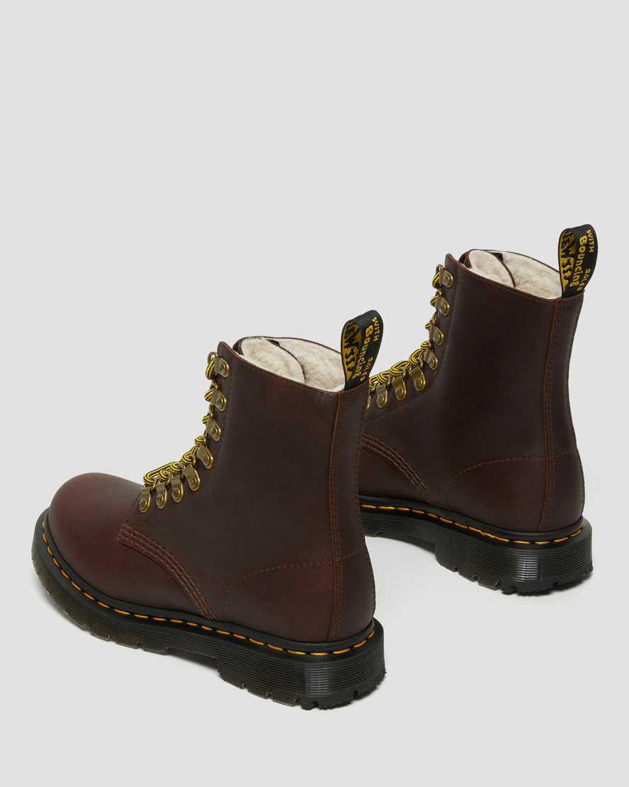 Dr Martens 1460 Pascal Wintergrip Leather Lace Up Winterstiefel Damen Braun | 695102-ILA