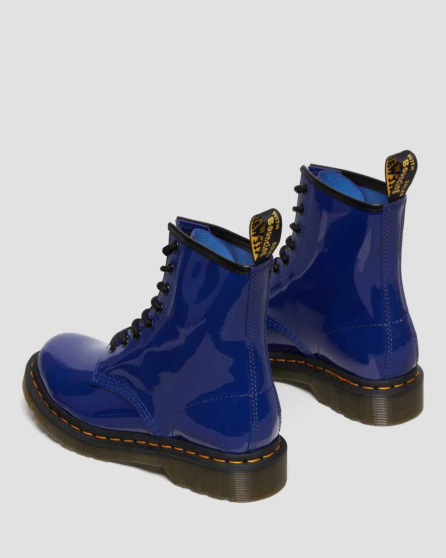 Dr Martens 1460 Patent Leather Lace Up Stiefeletten Damen Blau | 604972-ITD