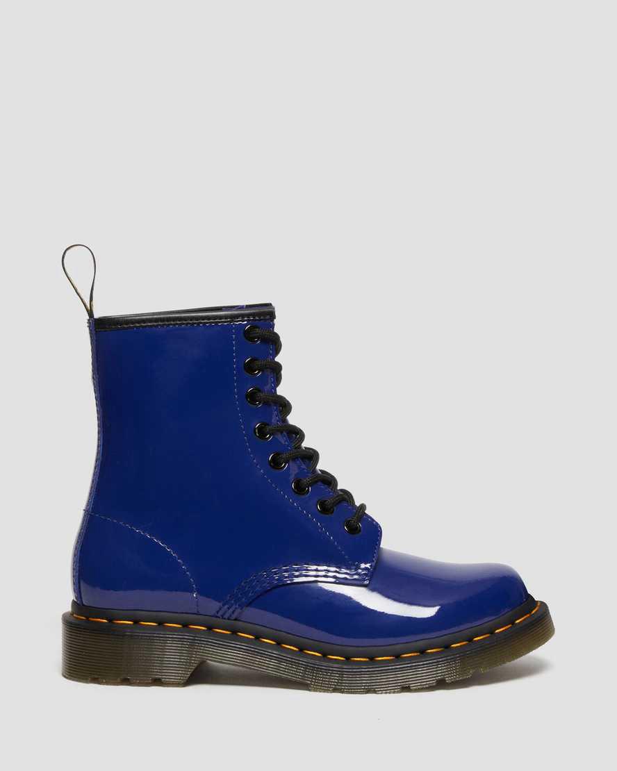 Dr Martens 1460 Patent Leather Lace Up Stiefeletten Damen Blau | 604972-ITD
