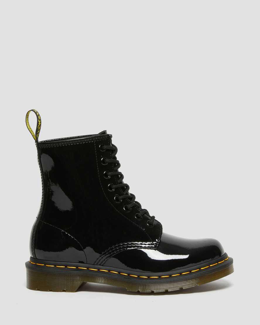 Dr Martens 1460 Patent Leather Lace Up Stiefeletten Damen Schwarz | 642701-JDB
