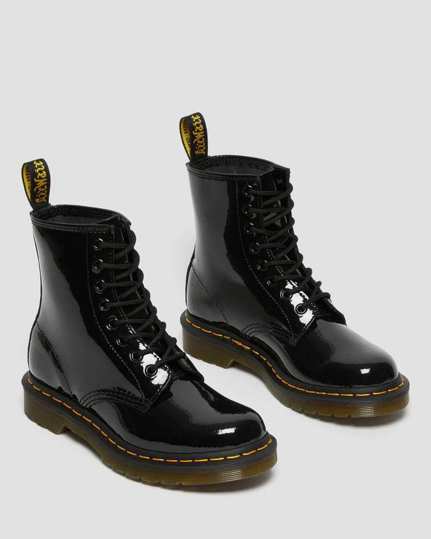 Dr Martens 1460 Patent Leather Schnürstiefel Damen Schwarz | 385462-IYJ