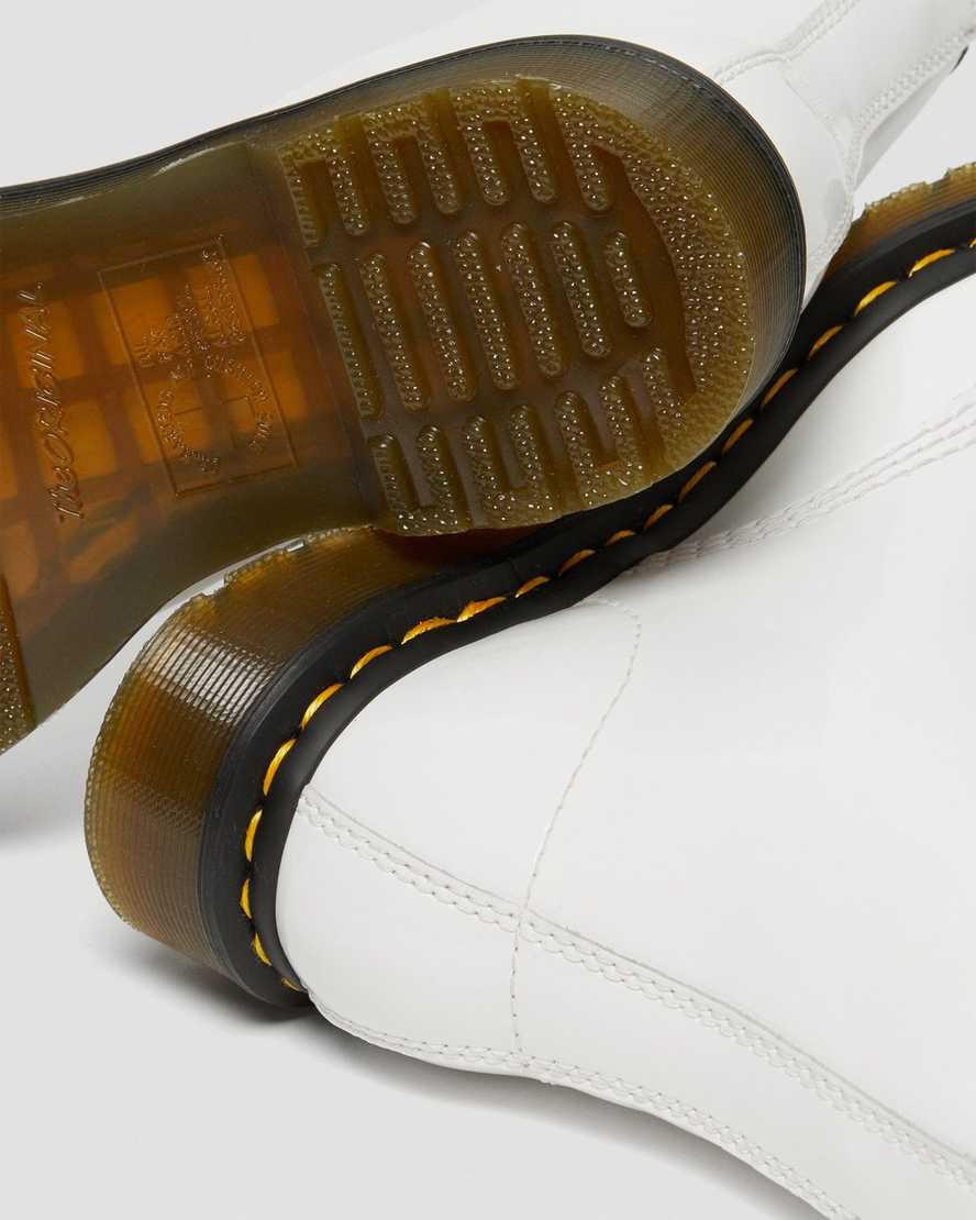 Dr Martens 1460 Patent Leather Schnürstiefel Damen Weiß | 584031-WVO
