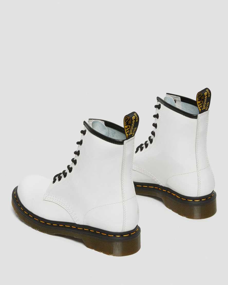 Dr Martens 1460 Patent Leather Schnürstiefel Damen Weiß | 584031-WVO