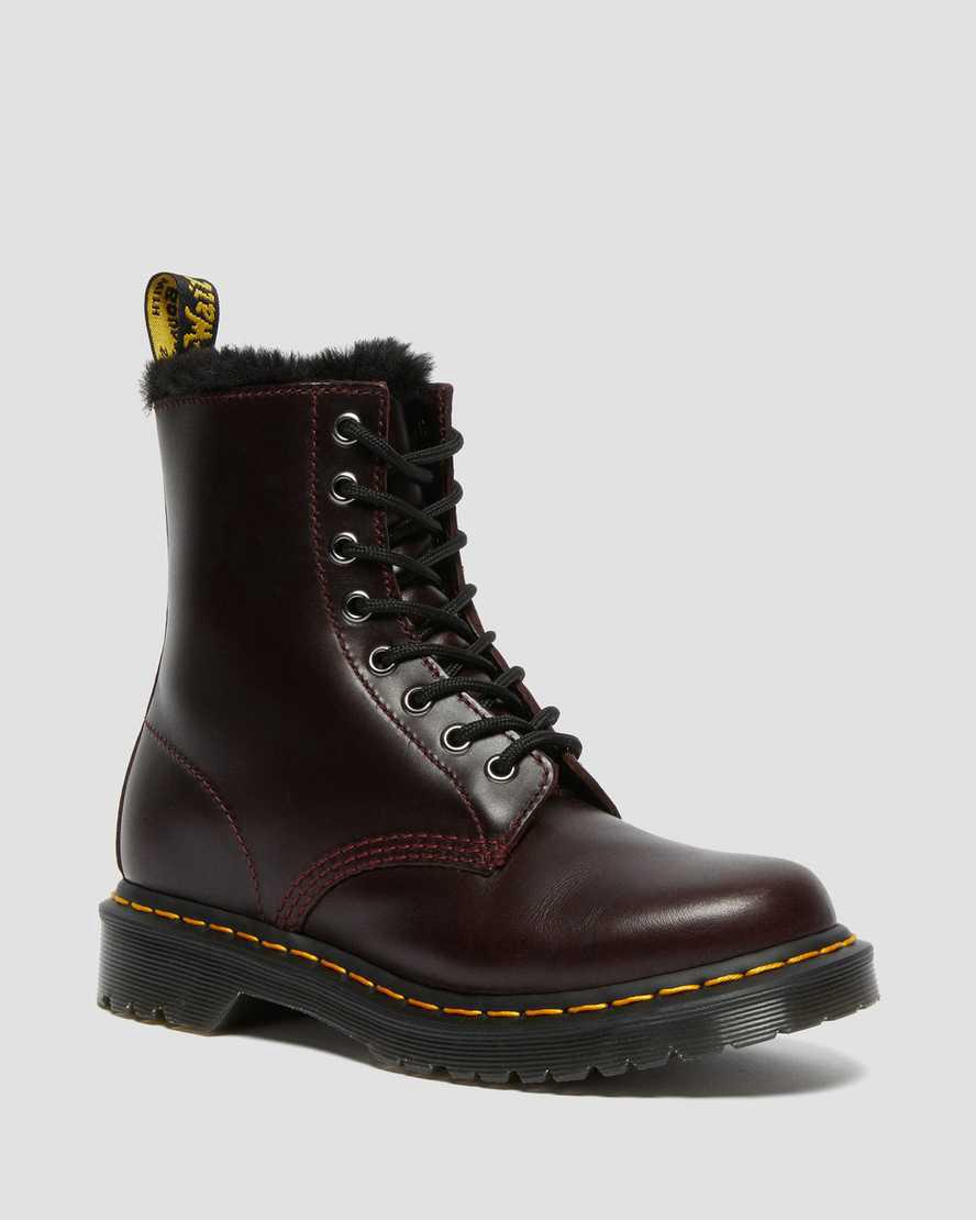 Dr Martens 1460 Serena Faux Fur Lined Lace Up Winterstiefel Damen Bordeaux | 317089-HZI