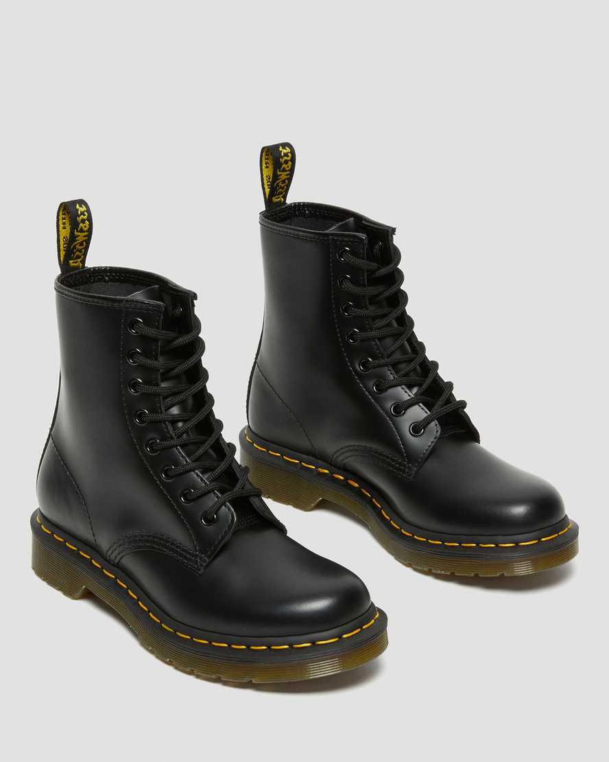 Dr Martens 1460 Smooth Leather Lace Up Stiefeletten Damen Schwarz | 307546-RKC