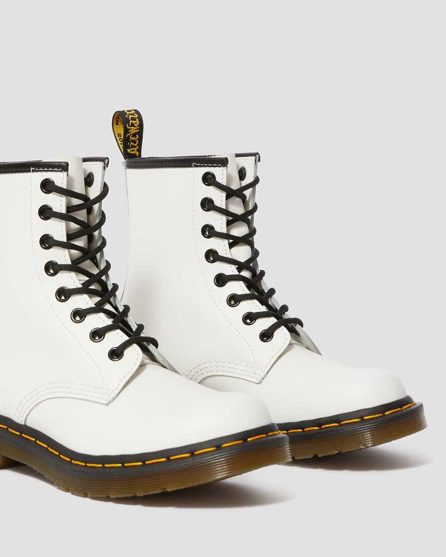 Dr Martens 1460 Smooth Leather Lace Up Stiefeletten Damen Weiß | 397025-JCM