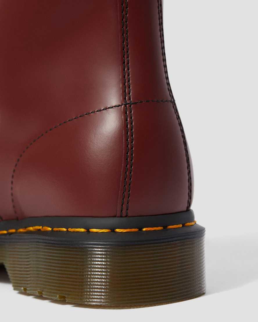 Dr Martens 1460 Smooth Leather Lace Up Stiefeletten Herren Rot | 406713-SAY