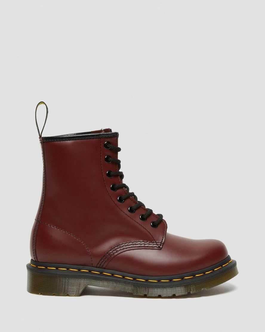 Dr Martens 1460 Smooth Leather Schnürstiefel Damen Rot | 064198-MLY