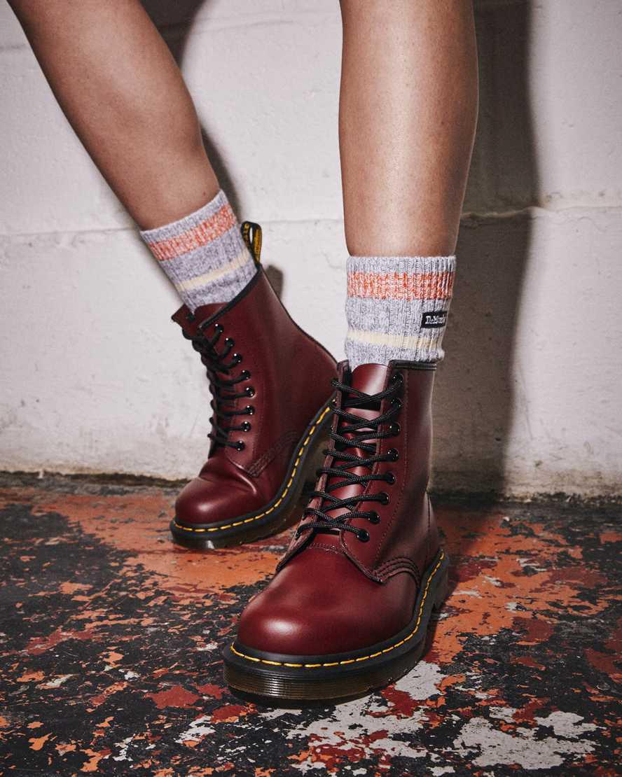 Dr Martens 1460 Smooth Leather Schnürstiefel Damen Rot | 295483-JXD