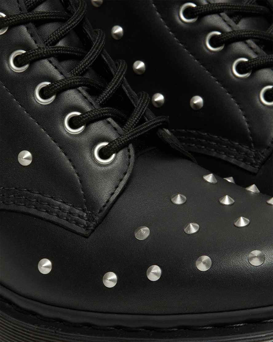 Dr Martens 1460 Stud Wanama Leather Lace Up Stiefeletten Herren Schwarz | 985342-KOJ