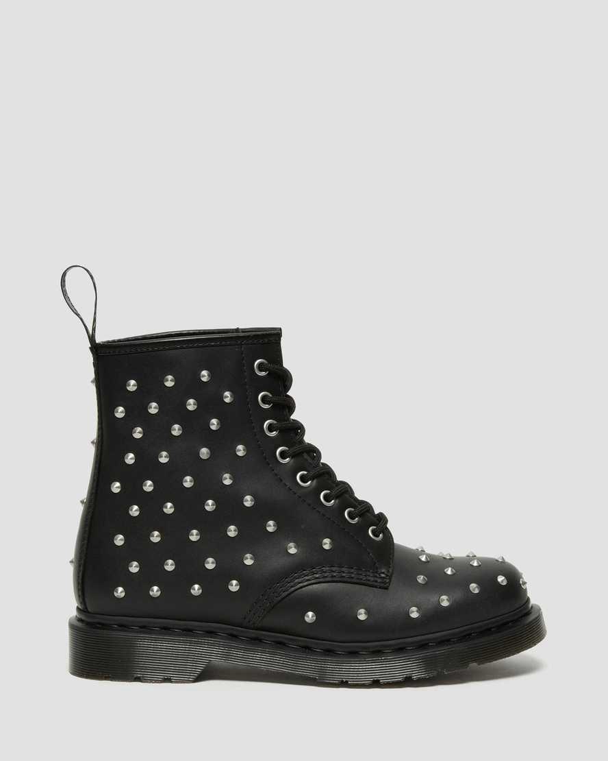 Dr Martens 1460 Stud Wanama Leather Lace Up Stiefeletten Herren Schwarz | 985342-KOJ