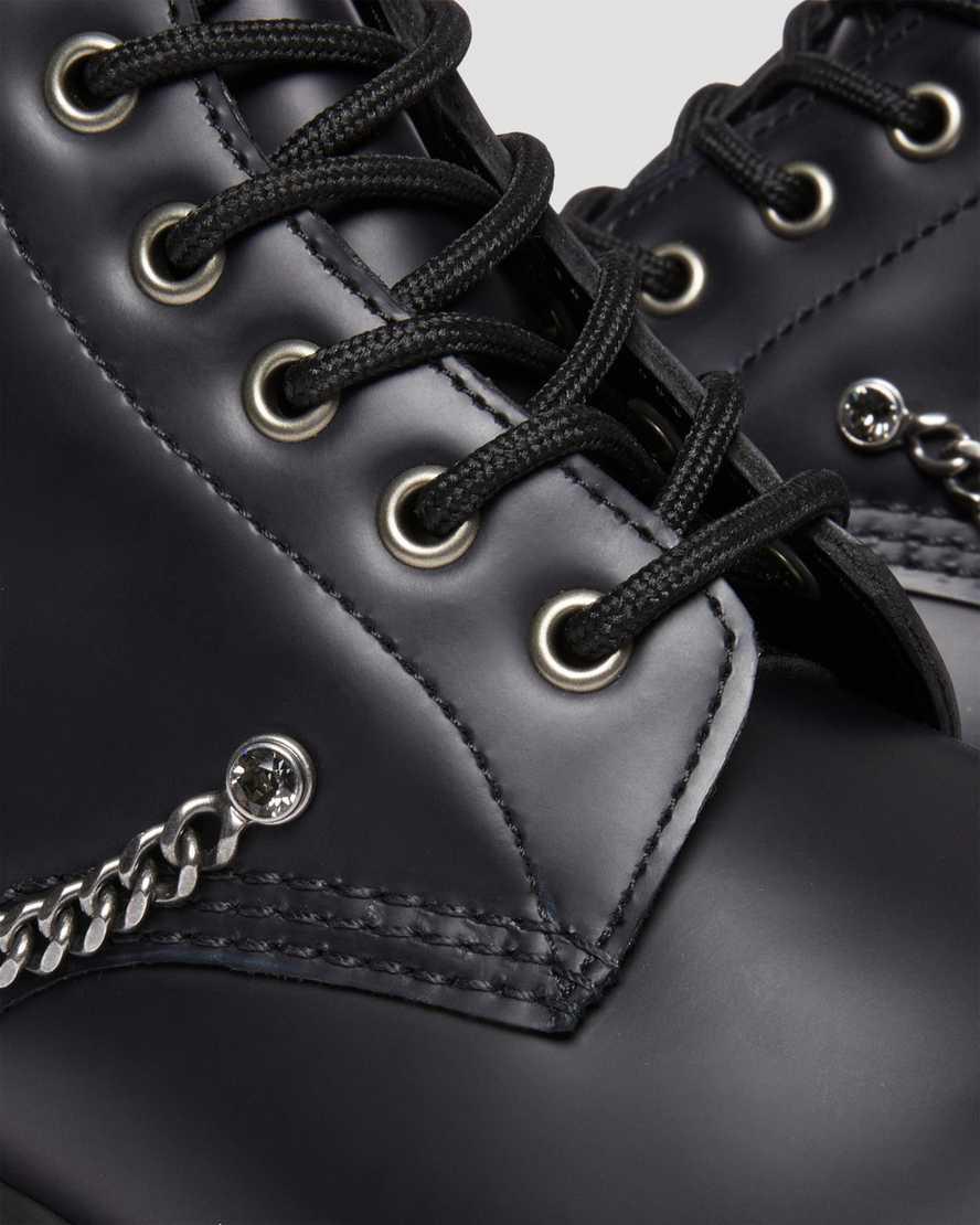 Dr Martens 1460 Swarovski Leather Schnürstiefel Damen Schwarz | 780496-SUE