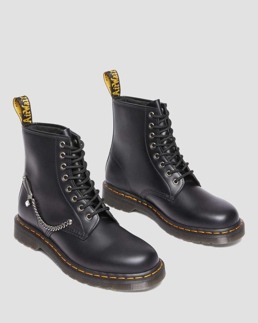 Dr Martens 1460 Swarovski Leather Schnürstiefel Damen Schwarz | 780496-SUE