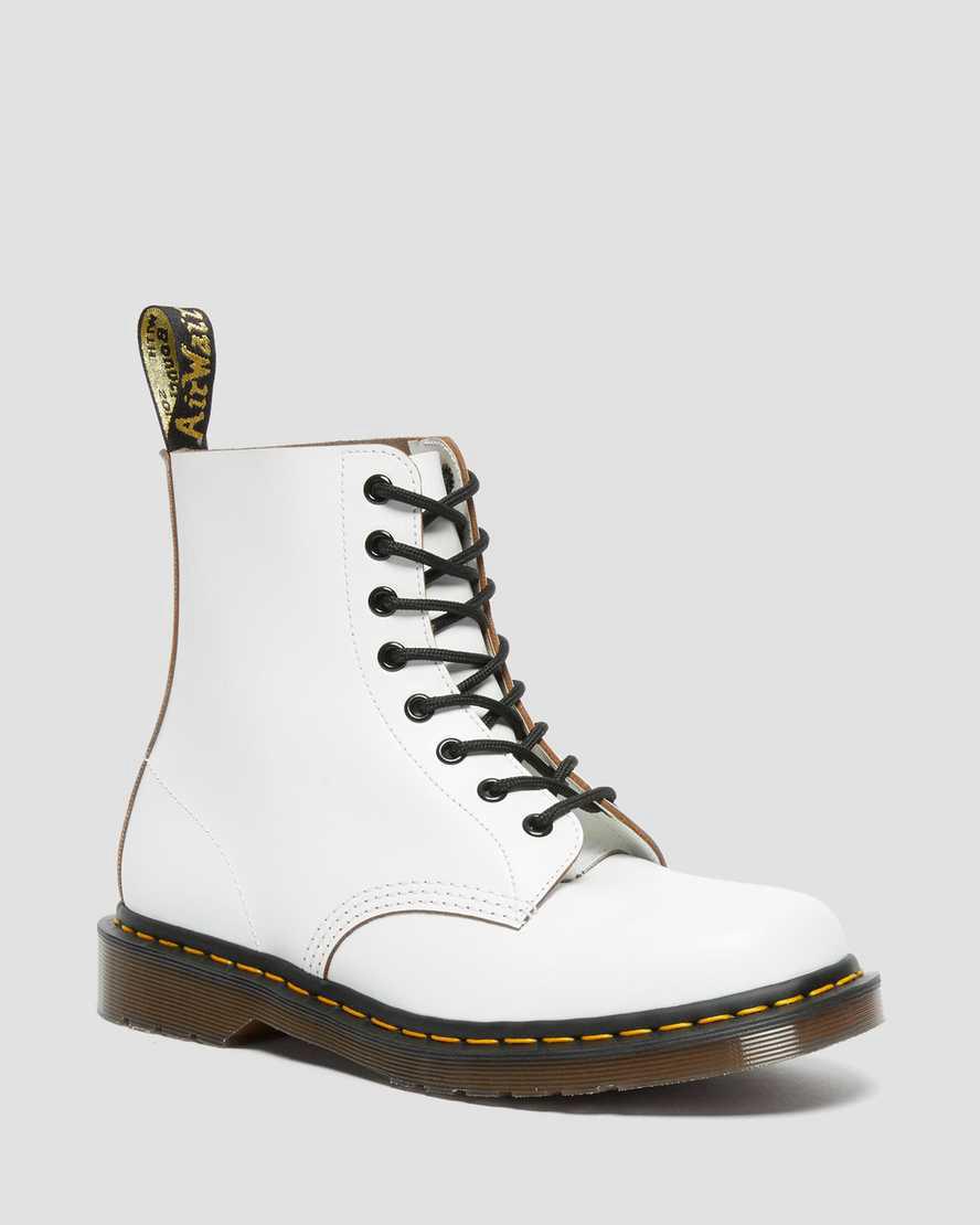 Dr Martens 1460 Vintage Made in England Schnürstiefel Herren Weiß | 421078-UIO