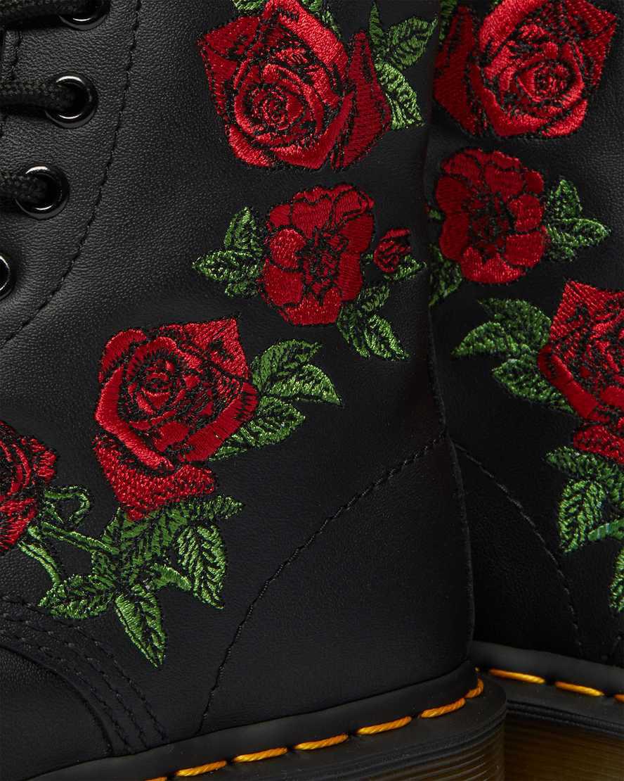 Dr Martens 1460 Vonda Floral Leather Schnürstiefel Damen Schwarz | 125978-AFY