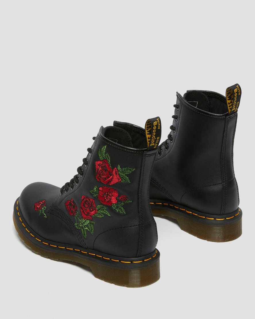 Dr Martens 1460 Vonda Floral Leather Schnürstiefel Damen Schwarz | 125978-AFY