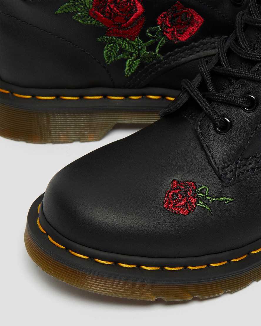 Dr Martens 1460 Vonda Floral Leather Schnürstiefel Damen Schwarz | 125978-AFY