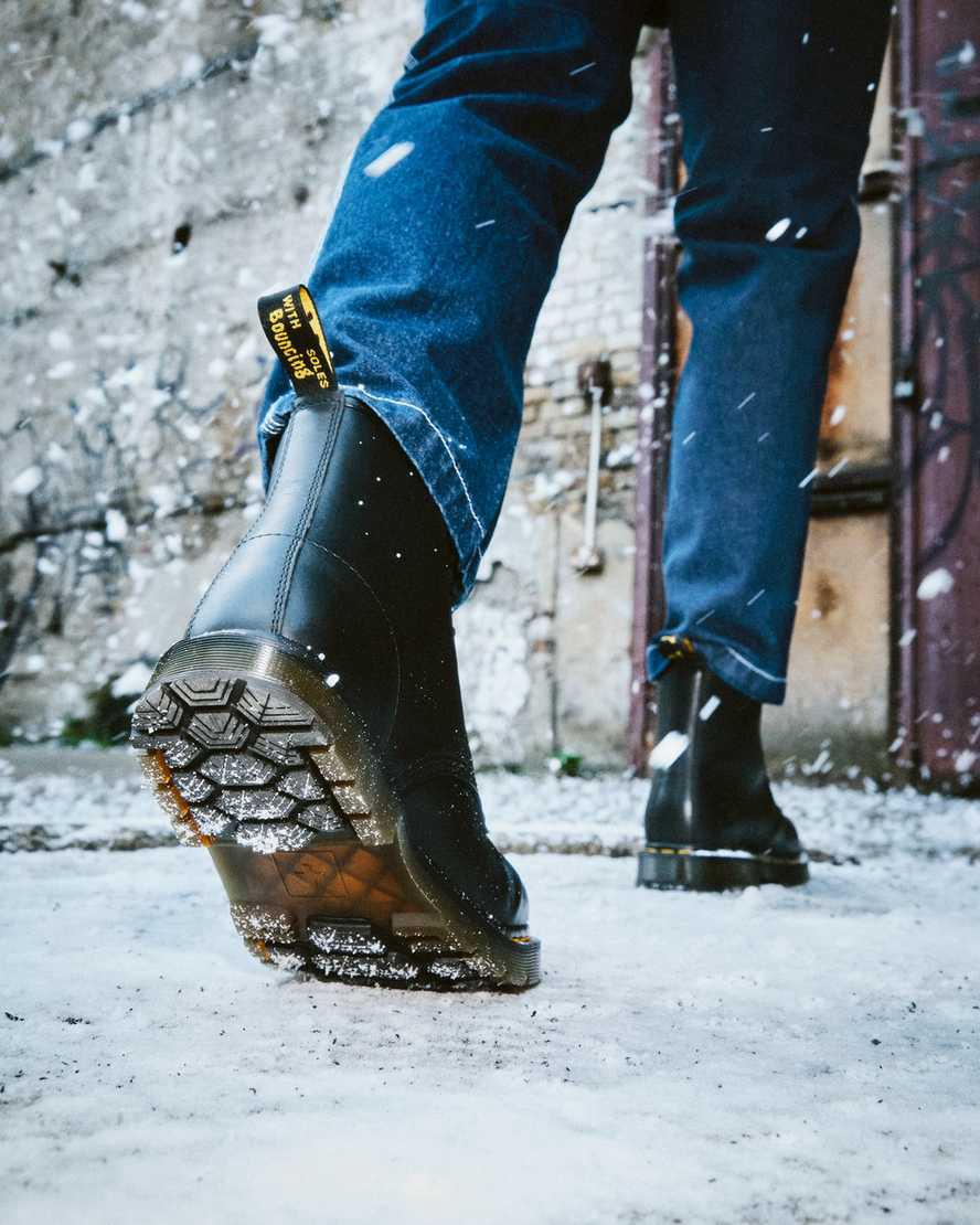 Dr Martens 1460 Wintergrip Leather Lace Up Winterstiefel Herren Schwarz | 496752-JHZ