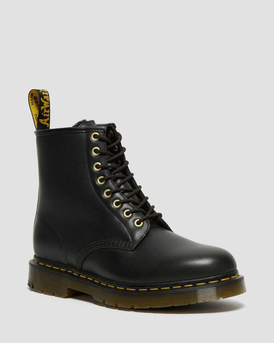 Dr Martens 1460 Wintergrip Leather Lace Up Winterstiefel Herren Schwarz | 496752-JHZ