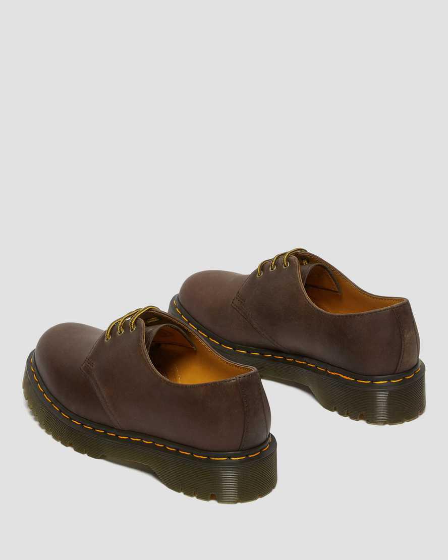 Dr Martens 1461 Bex Crazy Horse Leather Oxford Plateauschuhe Damen Dunkelbraun | 426530-NKW